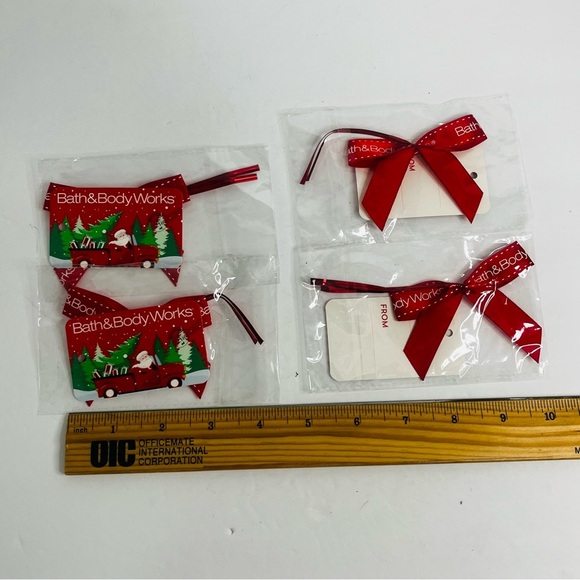 bath and body works gift tags christmas hoilday season bow santa pickup truck - Picture 2 of 2